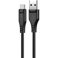 Кабель USB 2.0 AM-Type-C M, 1.2м 3.A TPE C3-04 Black Acefast (6974316280866)