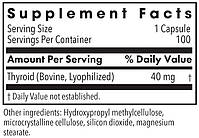 Allergy Research Thyroid / Тиреоїдин, Щитовидна залоза 40мг 100 капсул BX919, фото 3