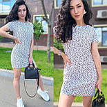 Жіноче коротке плаття вільного крою з короткими рукавами в дрібний принт (р. 42-46) 52036009, фото 3