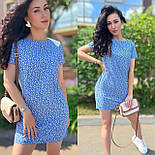 Жіноче коротке плаття вільного крою з короткими рукавами в дрібний принт (р. 42-46) 52036009, фото 5