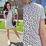 Жіноче коротке плаття вільного крою з короткими рукавами в дрібний принт (р. 42-46) 52036009, фото 6