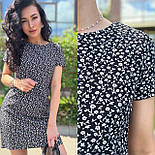 Жіноче коротке плаття вільного крою з короткими рукавами в дрібний принт (р. 42-46) 52036009, фото 4