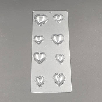 Молд для шоколаду (щільний пластик) Сердечка маленькі — 8 шт.