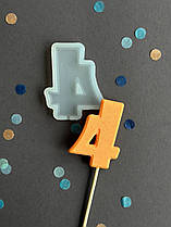 Силіконовий молд для льодяників "Цифра 4"