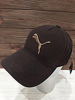 Універсальна бейсболка на металевій регульованій застібці з вишивкою (Розмір 56-58), Темно-коричнева