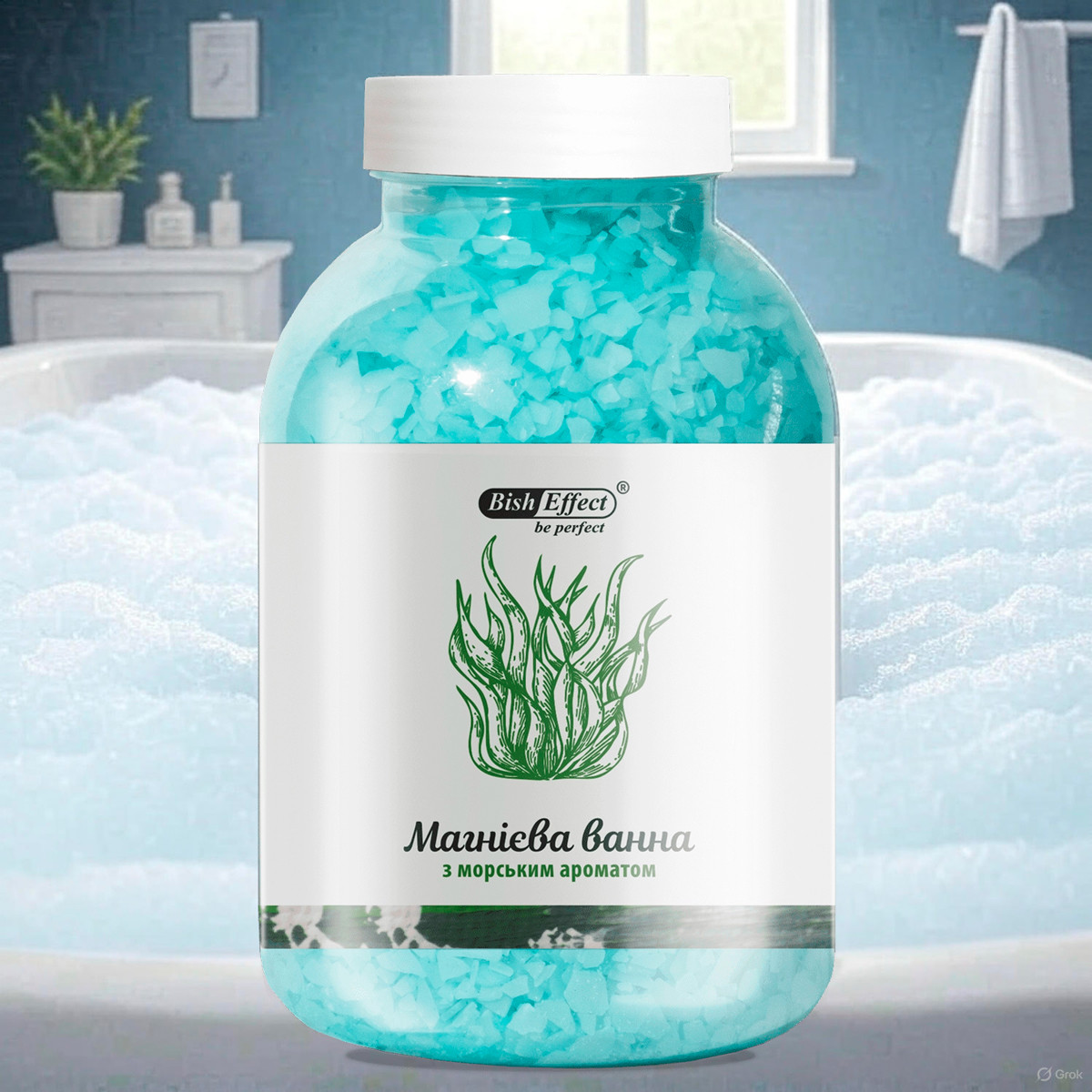 Магнієва сіль для ванн морський аромат Бішофіт Полтавський, 1000 г (пластівці) — розслаблення, відновлення