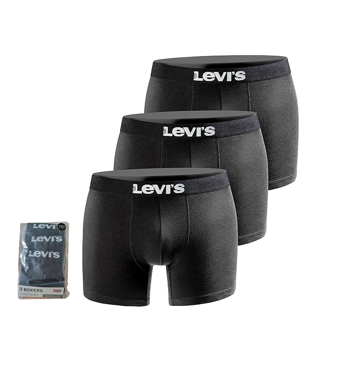 Труси-боксери чоловічі Levis Boxers (3 шт.) L Black