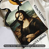 Велика сумка-шопер з дизайном Джоконди, 42/34 см, фото 4