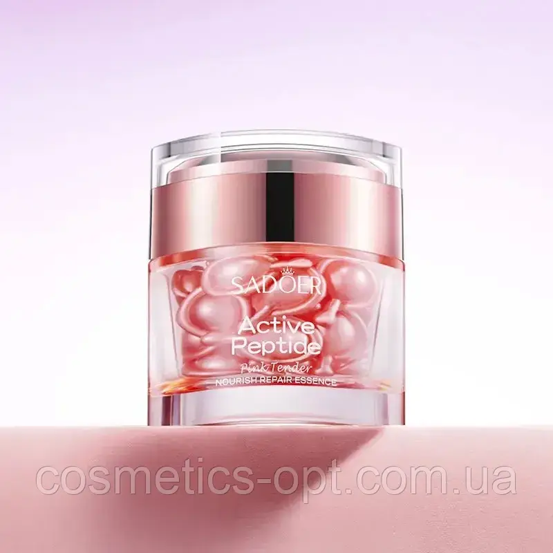 Поживна відновлююча есенція SADOER Active Peptide Pink Tender Nourish Repair Essence, 40 капсул, фото 1