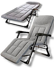 Крісло ліжко мʼяке розкладне з подушкою Leobro до 150 кг сірий