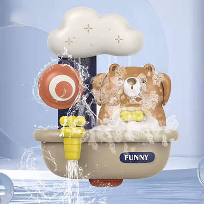 Піниста дитяча іграшка Ведмедик водяний млин для купання На присосках Генерує піну водоспад кружка, що піниться