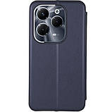 Шкіряний чохол-книжка Classy для Infinix Hot 40 / 40 Pro / Tecno Spark 20 Pro Темно-синій, фото 3