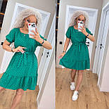 Жіноча коротка сукня літня з короткими рукавами та поясом на талії (р. 42-52) 7036010, фото 4