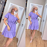 Жіноча коротка сукня літня з короткими рукавами та поясом на талії (р. 42-52) 7036010, фото 8