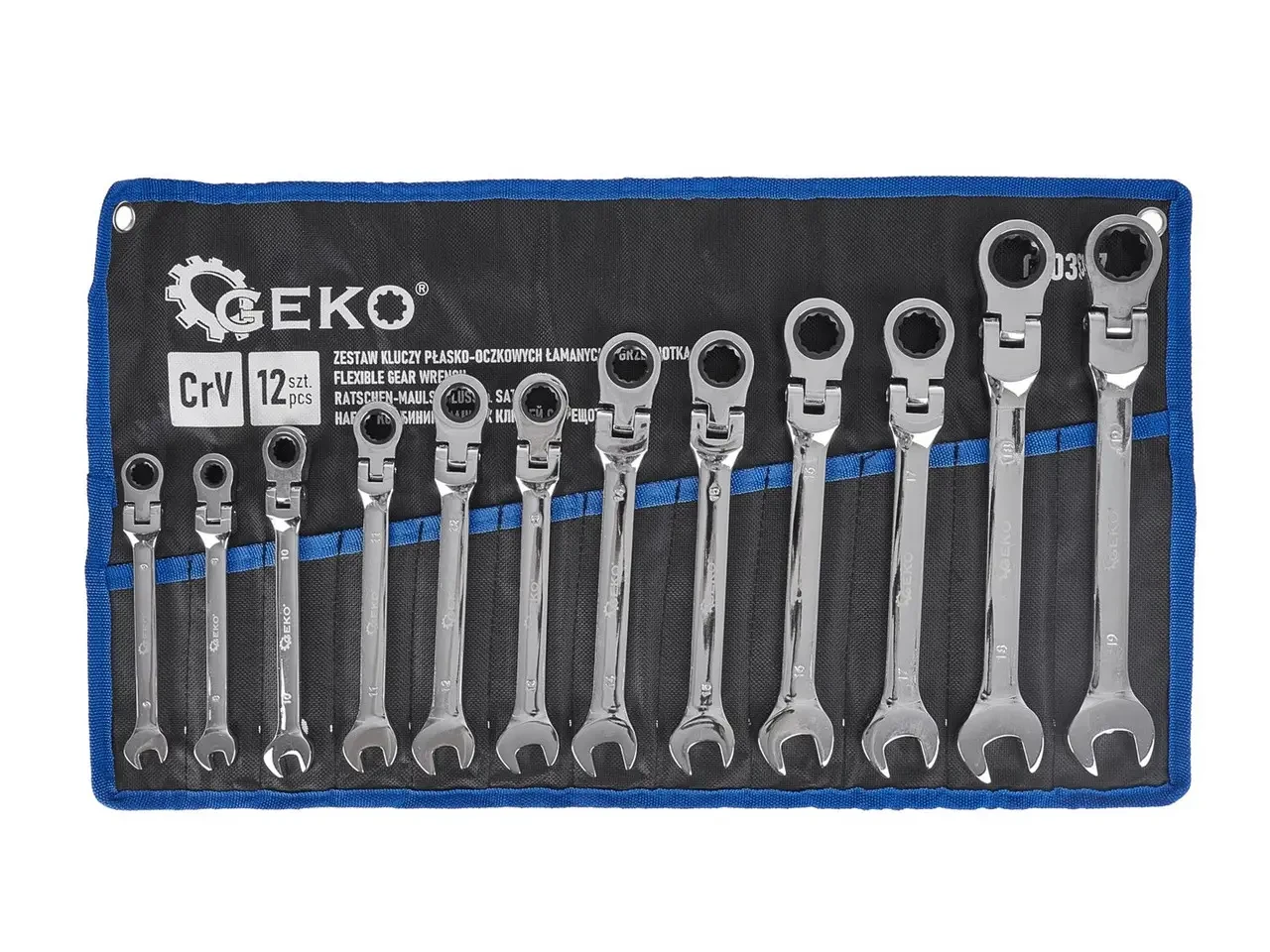Набір ріжково-накидних ключів Geko G10337 8-19 мм, 12 шт.