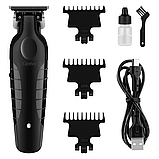 Тример для окантовки та бороди Kemei KM-2299 Total Black, фото 3