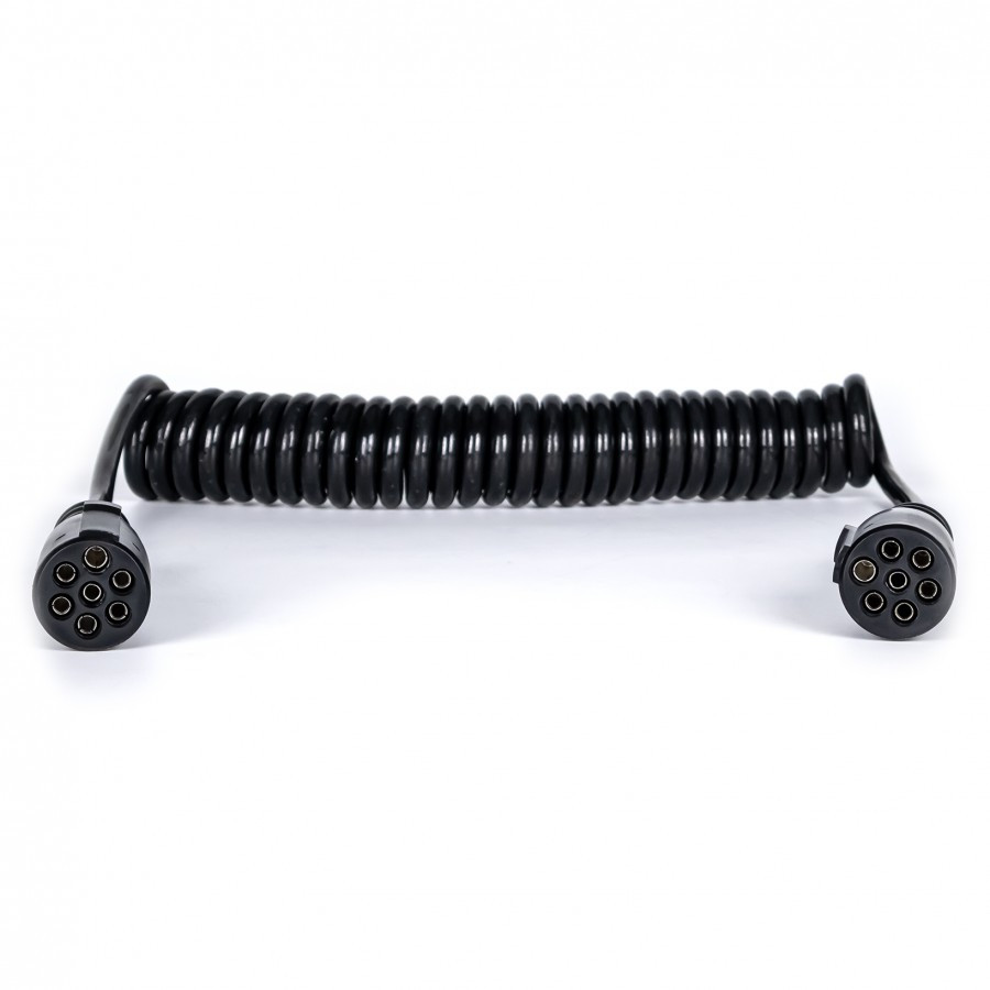 Спіральний кабель причепа зі штекерами 7 PIN Type N KAMAR HYFLEX 3,8 м пластик (ISO 1185)