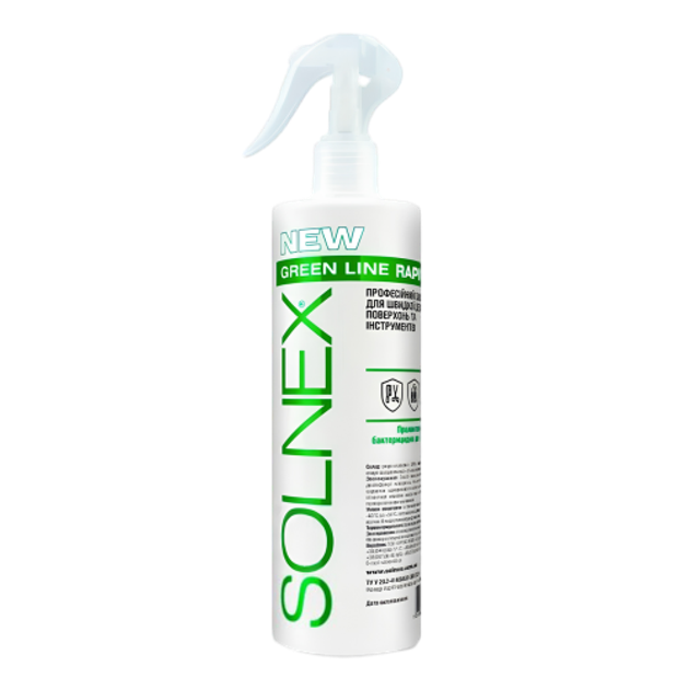 Швидкий дезінфікуючий засіб Green Line Rapid Solnex, 1 л (флакон із тригером)