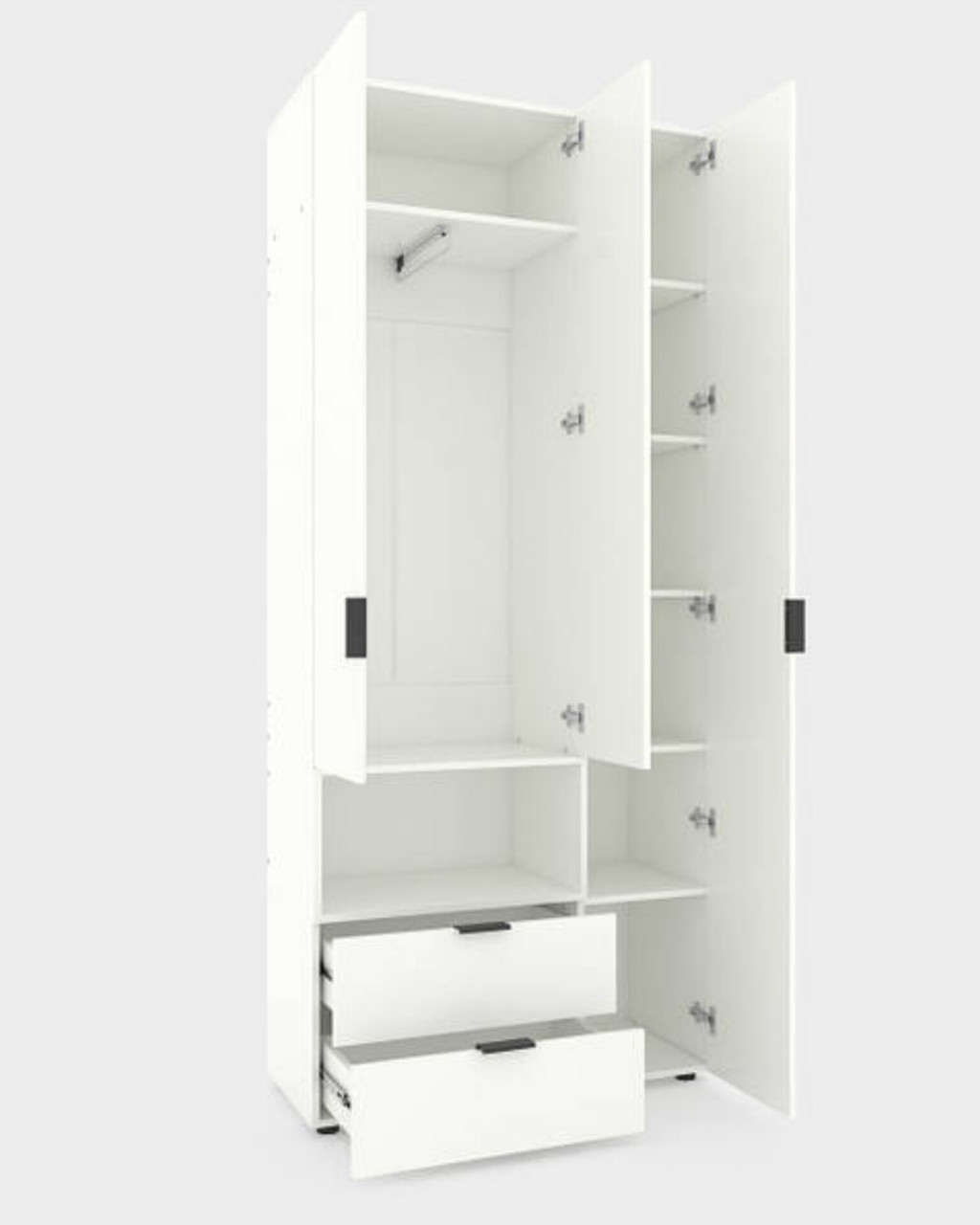 Шафа Home A002L 1000х420х2300 ЛДСП Білий Сніг, фото 1