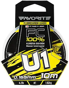 Флюорокарбон Favorite U1 FC 10m 0.165mm 4.2lb/1.92kg