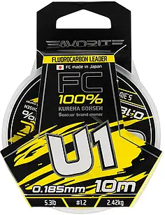 Флюорокарбон Favorite U1 FC 10m 0.185mm 5.3lb/2.42kg