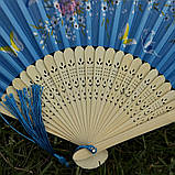 Віяло блакитне "Весняна мрія", фото 2