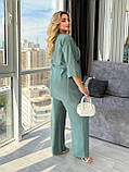 Жіночий брючний лляний костюм, фото 4