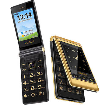 Мобільний телефон-розкладачка Tkexun YEEMI G10-1 4G LTE Gold Гучний бабушкофон для літніх людей