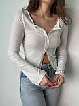 Жіноча укорочена кофта на двосторонній змійці з довгими рукавами (р. 42-44) 10043428, фото 3