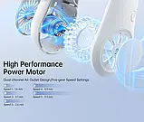 Вентилятор на шию FA14 JisulifeNeck Fan Life3 портативний, 4000Mah, 13 годин роботи - Рожевий, фото 8