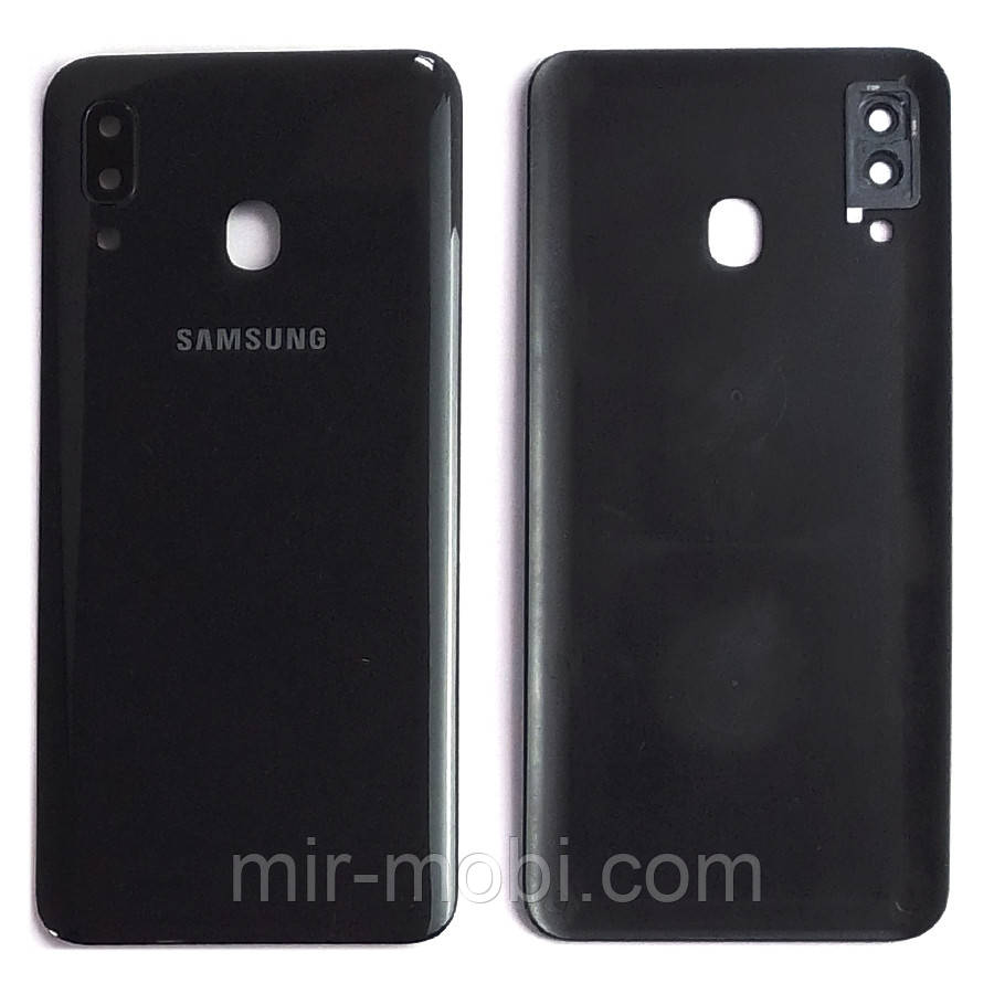 Задня кришка Samsung Galaxy A30 2019 A305F (чорна зі склом камери)