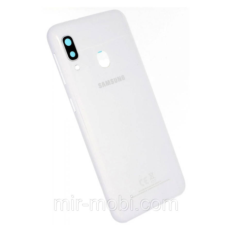 Задня кришка Samsung Galaxy A20e 2019 A202F (біла зі склом камери)