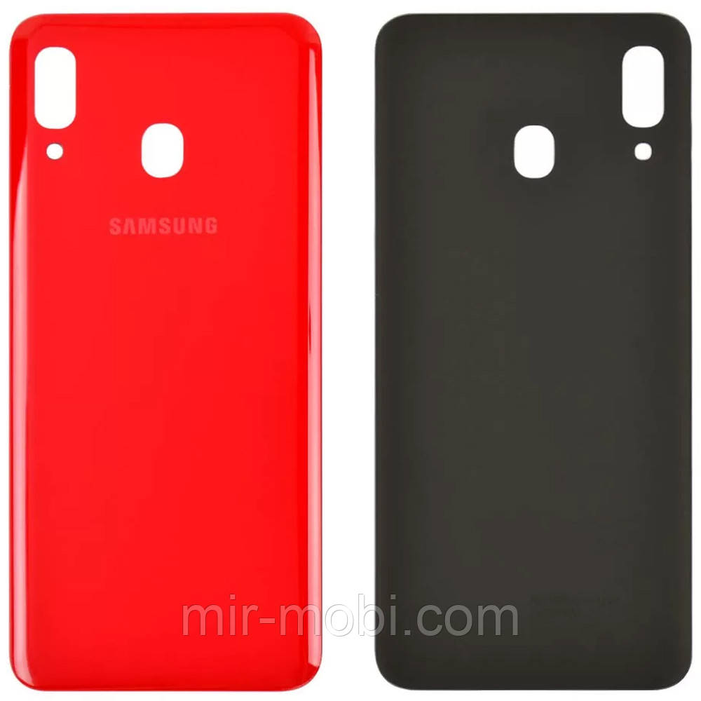 Задня кришка Samsung Galaxy A20s 2019 A207F (червона зі склом камери)