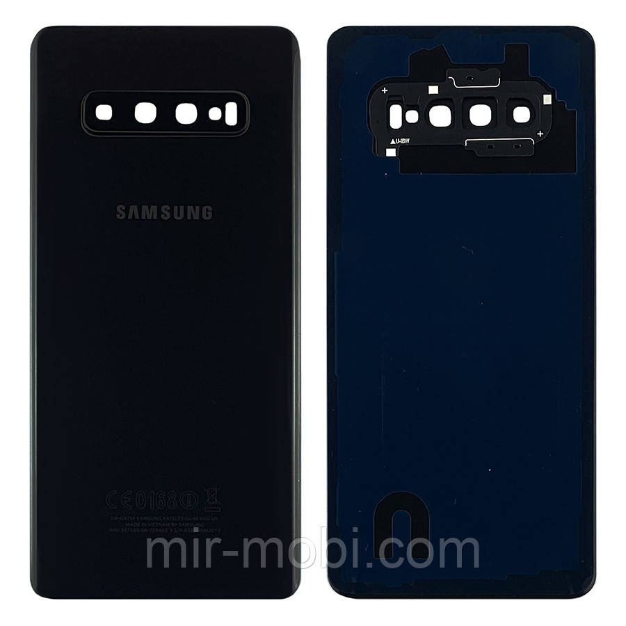 Задня кришка Samsung Galaxy S10 Plus G975F (чорна оригінал Китай зі склом камери)
