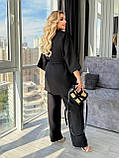 Жіночий брючний лляний костюм, фото 4