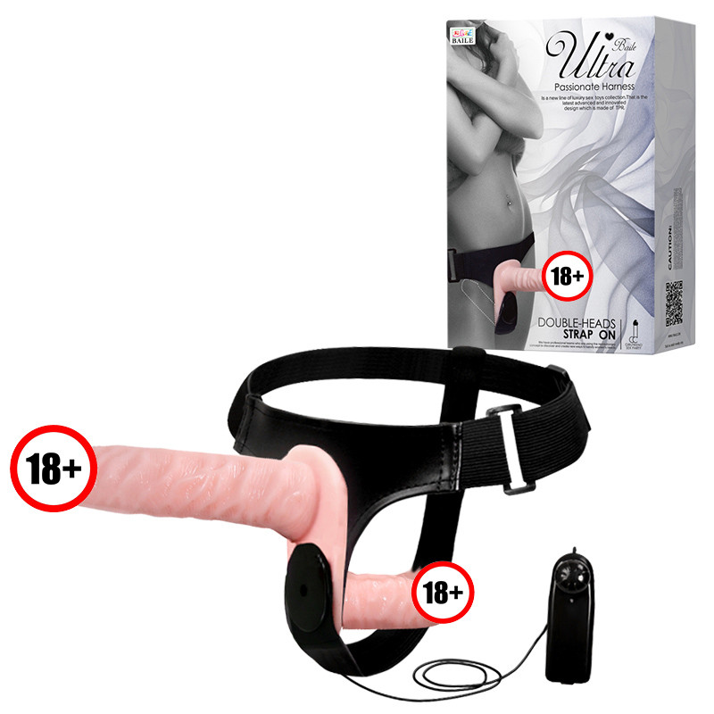 Подвійний страпон Double Heads з вібрацією