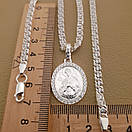 Жіноча срібна цепочка з камінням та ладанка-іконка Богородиця. Цепочка на шию жіноча, фото 5