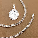 Жіноча срібна цепочка з камінням та ладанка-іконка Богородиця. Цепочка на шию жіноча, фото 6