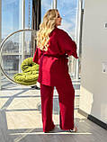 Жіночий брючний лляний костюм, фото 4