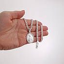 Жіноча срібна цепочка з камінням та ладанка-іконка Богородиця. Цепочка на шию жіноча, фото 3