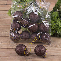 Кулі ялинкові (12шт) коричневі Арт.38485