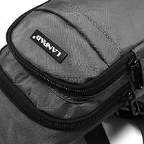 Сумка тканинна сіра чоловіча кобура слінг бананка cross body через плече маленька текстильна два відсіки Lanpad 35001, фото 2