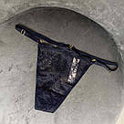 Трусики Victoria's Secret Victoria's Secret Adjustable String Thong Panty Мереживні cтрінги, Чорні, фото 2