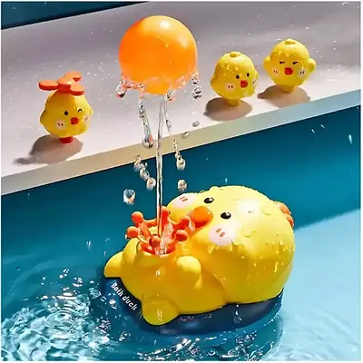 Плаваюча іграшка для ванної Інтерактивний фонтан На присосці Водний спрей пирскавка Качечки для купання кулька