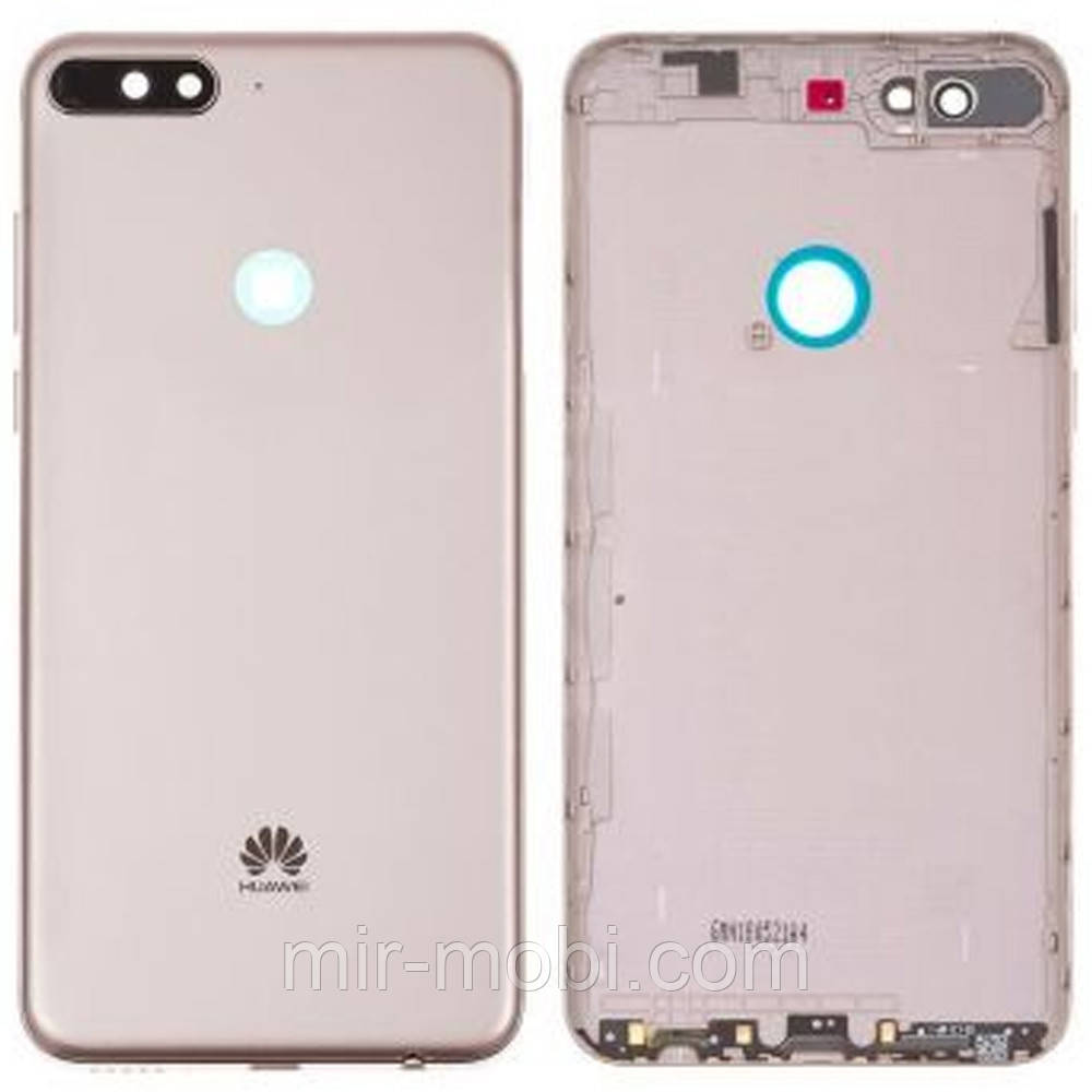 Задня кришка Huawei Y7 2018, LDN-L01, LDN-LX3 (золотиста оригінал Китай зі склом камери)