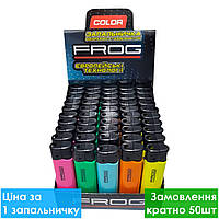 Запальничка п'єзо пластик FROG COLOR в асорт. 50шт/уп (1000)