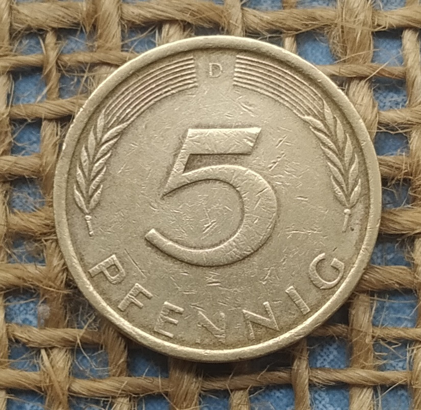 5 пфенiгiв 1971 року. (D) Нiмеччина - ФРН