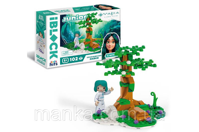 Конструктор IBLOCK JUNIOR  PL-921-519 МАВКА, 102 дет, 1 фігурка, наліпки, татуювання, у коробці р.24