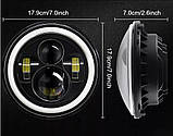 LED фара 7 дюймів Нива, УАЗ, ГАЗ 24, ВАЗ 2101, Hummer, FJ Cruiser, Mercedes-Benz W463, Мото Альфа Harley Davidson, фото 3