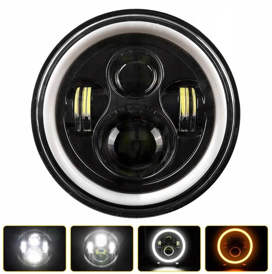 LED фара 7 дюймів Нива, УАЗ, ГАЗ 24, ВАЗ 2101, Hummer, FJ Cruiser, Mercedes-Benz W463, Мото Альфа Harley Davidson